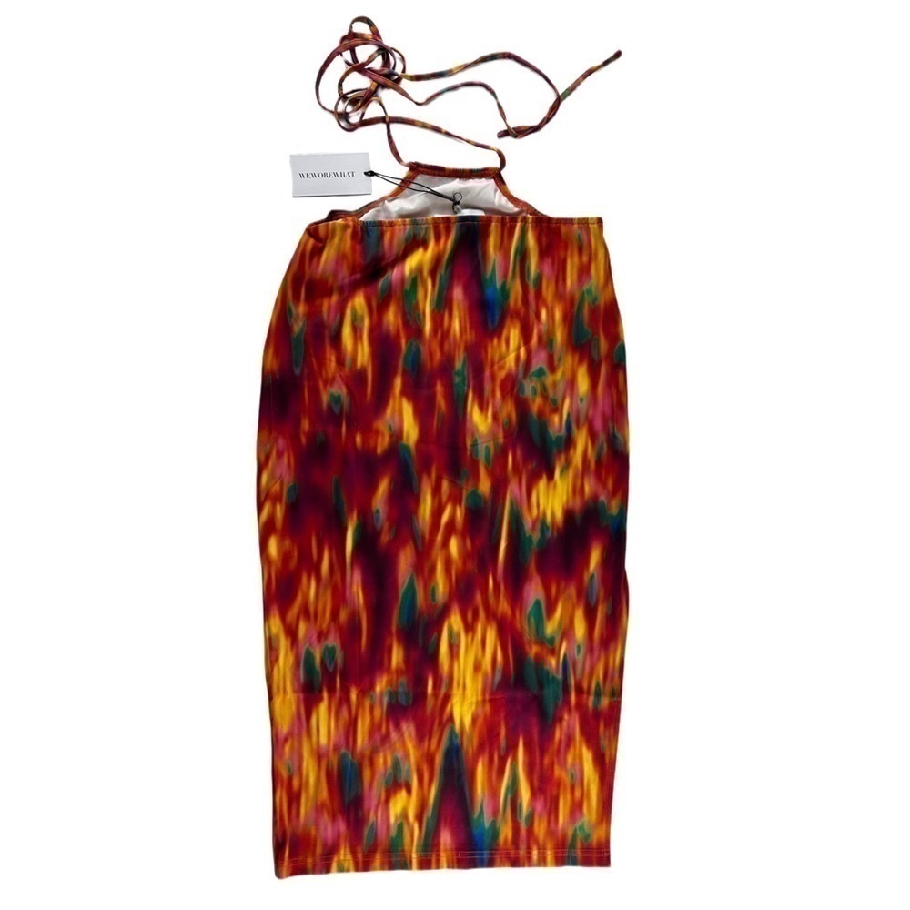 NWT Revolve WeWoreWhat Cut Out Midi Skirt Fire Tie Dye Size Small - Picture 4 of 7